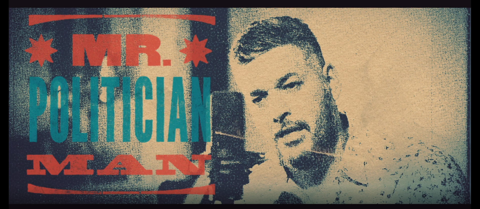 Graphic that says "Mr. Politician Man" with a photo of Adrian Sutherland